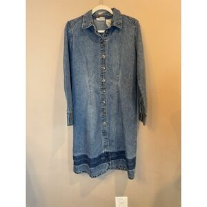 Vintage‎ Faded Glory Denim Shirt Dress Western Festival Medium